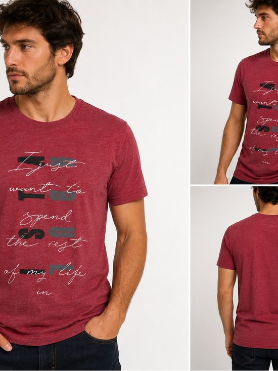 Mavi Other - Mavi Men’s Graphic T-Shirt Size M Burgundy Heather Crew Neck Short Sleeve Tee
